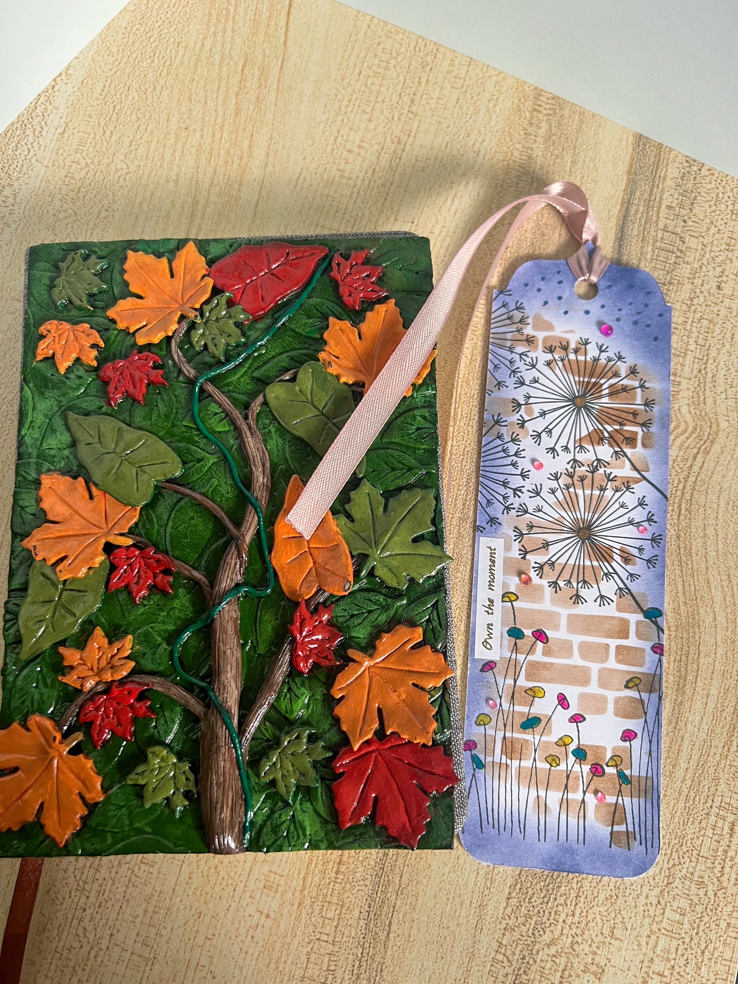 Autumn Forest Book Cover, Journal & Bookmark Bundle with Mystery Charm