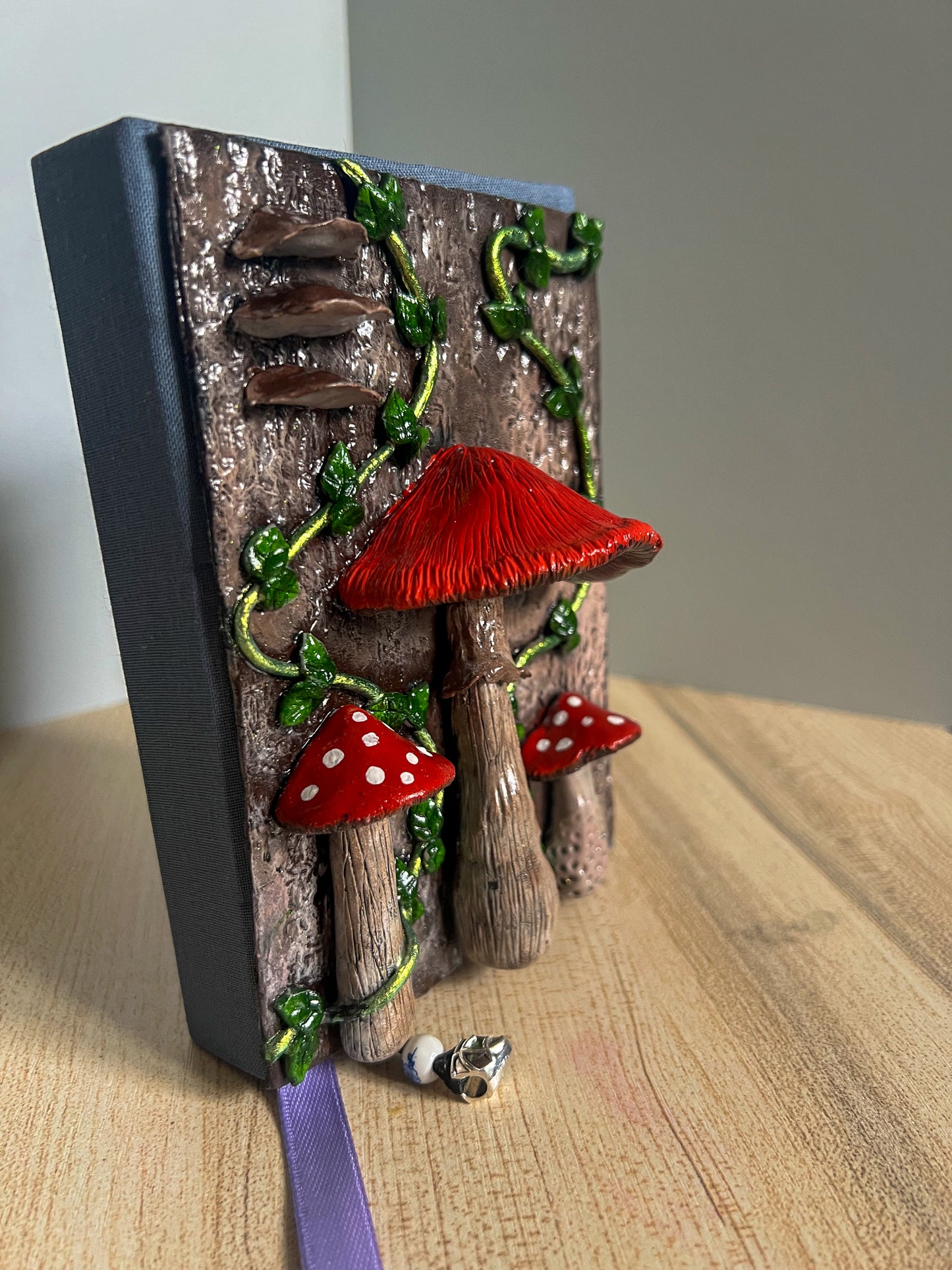 Enchanted Mushroom Forest Book Cover & Dot Grid Journal Bundle with Mystery Charm