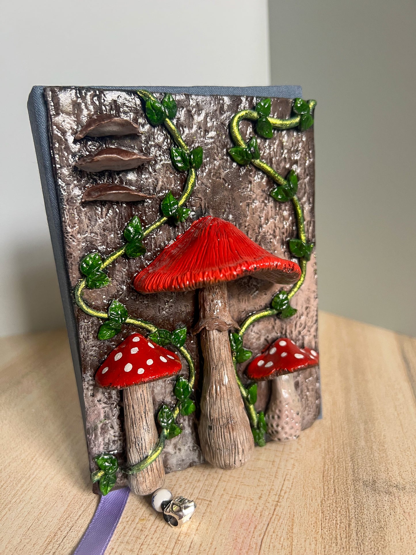 Enchanted Mushroom Forest Book Cover & Dot Grid Journal Bundle with Mystery Charm