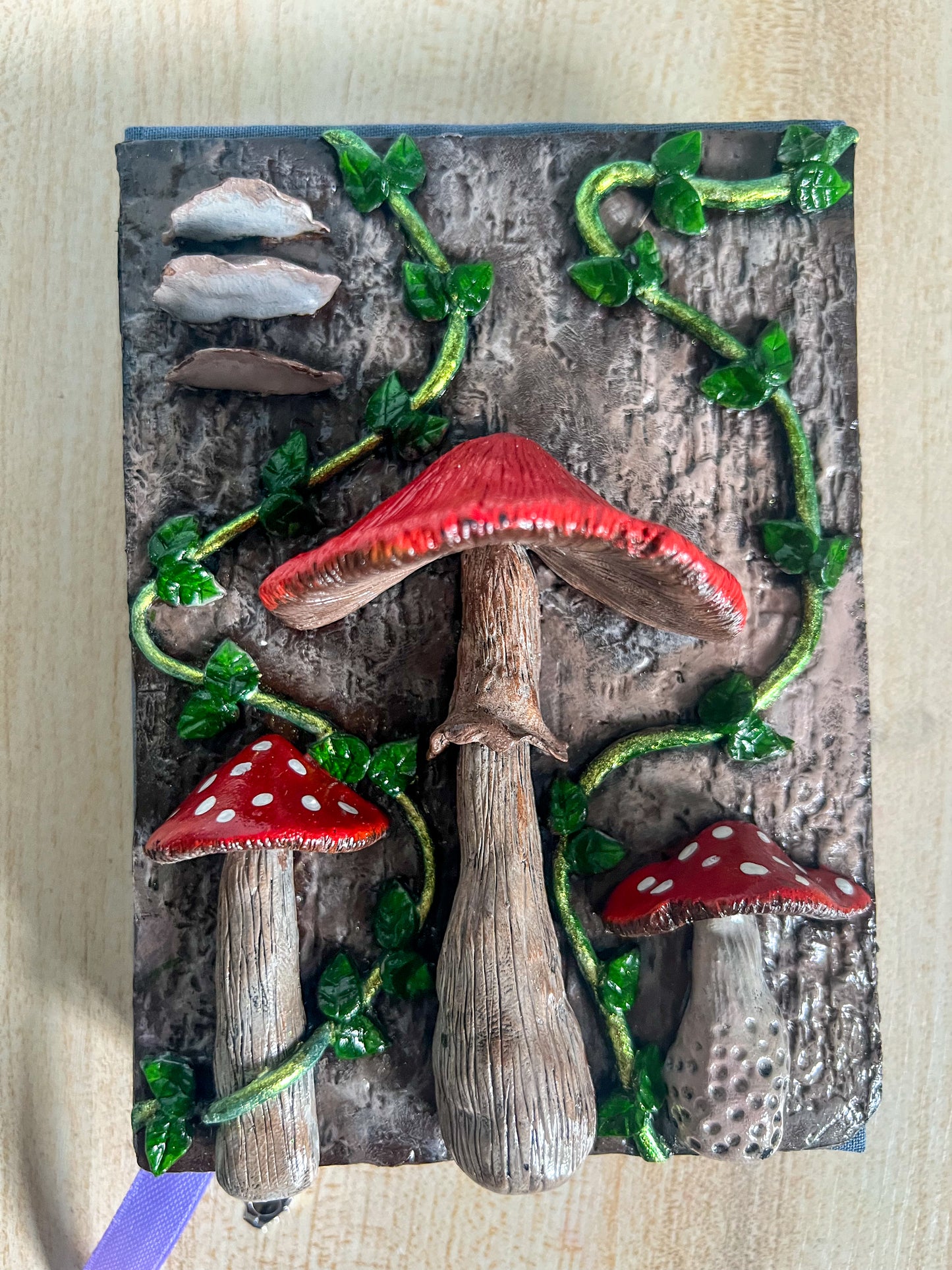 Enchanted Mushroom Forest Book Cover & Dot Grid Journal Bundle with Mystery Charm
