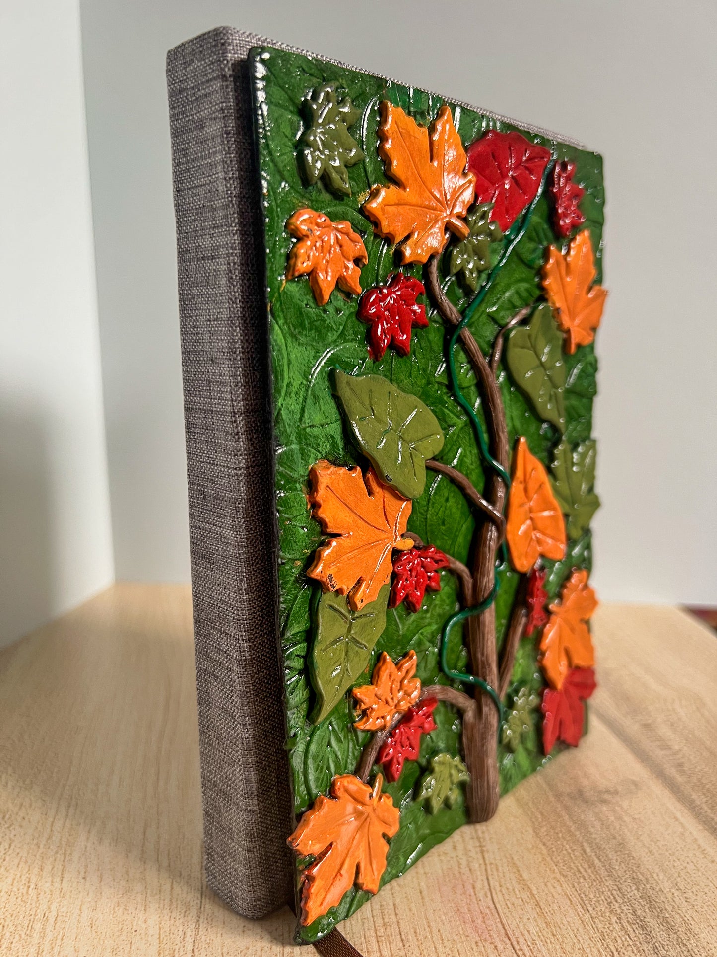 Autumn Forest Book Cover, Journal & Bookmark Bundle with Mystery Charm