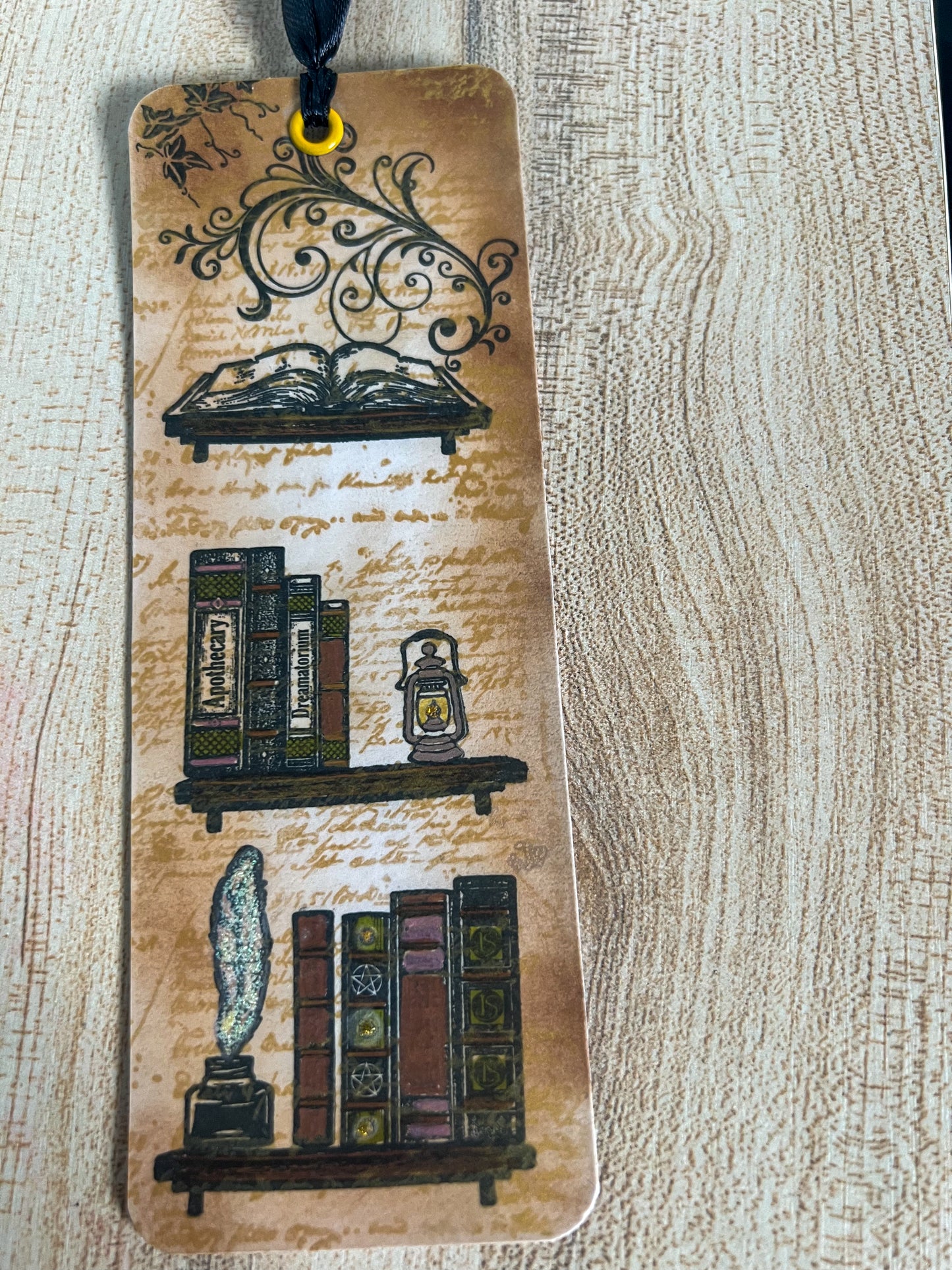 Library Hand Sculpted Book Cover & Bookmark Bundle with Mystery Charm