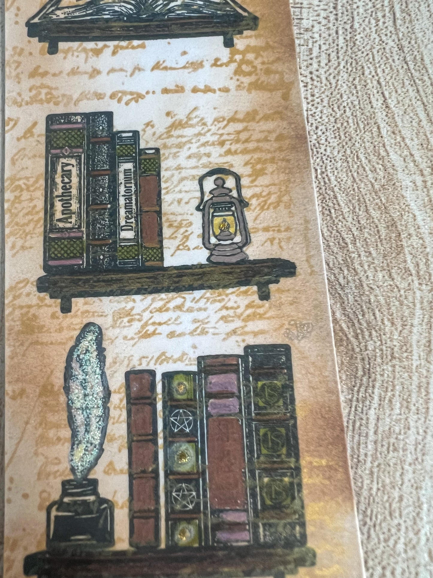 Library Hand Sculpted Book Cover & Bookmark Bundle with Mystery Charm