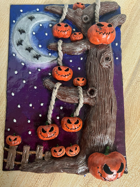 Spooky Halloween Tree Book Cover & Bookmark Bundle with Mystery Charm