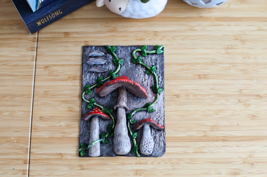 Enchanted Mushroom Forest Book Cover & Dot Grid Journal Bundle with Mystery Charm