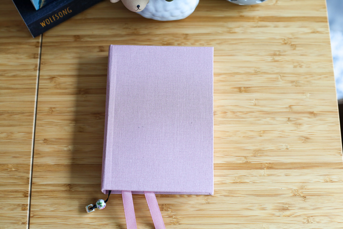 Moonlit Cherry Blossom Book Cover & Dot Grid Journal Bundle with Mystery Charm