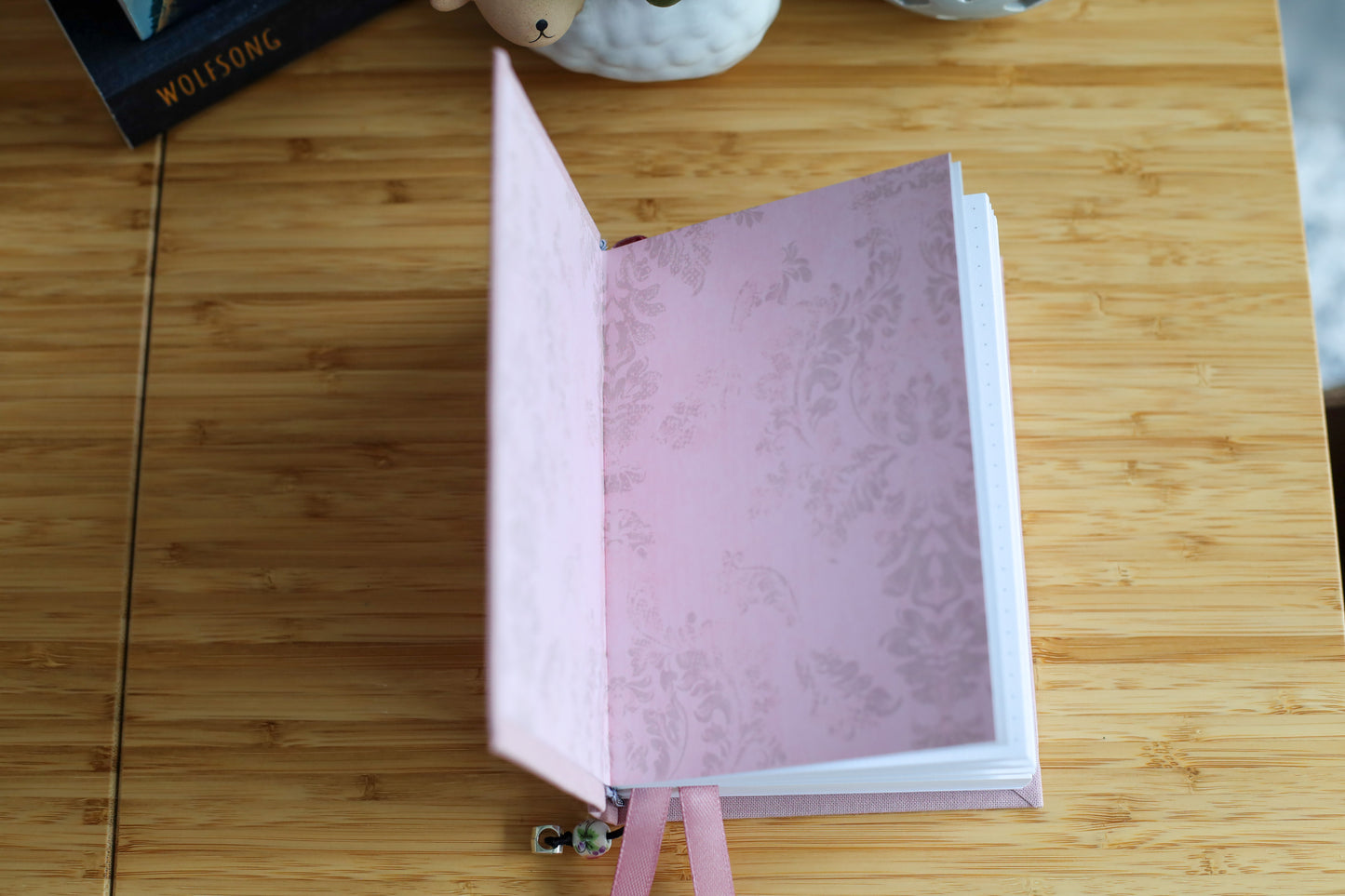 Moonlit Cherry Blossom Book Cover & Dot Grid Journal Bundle with Mystery Charm