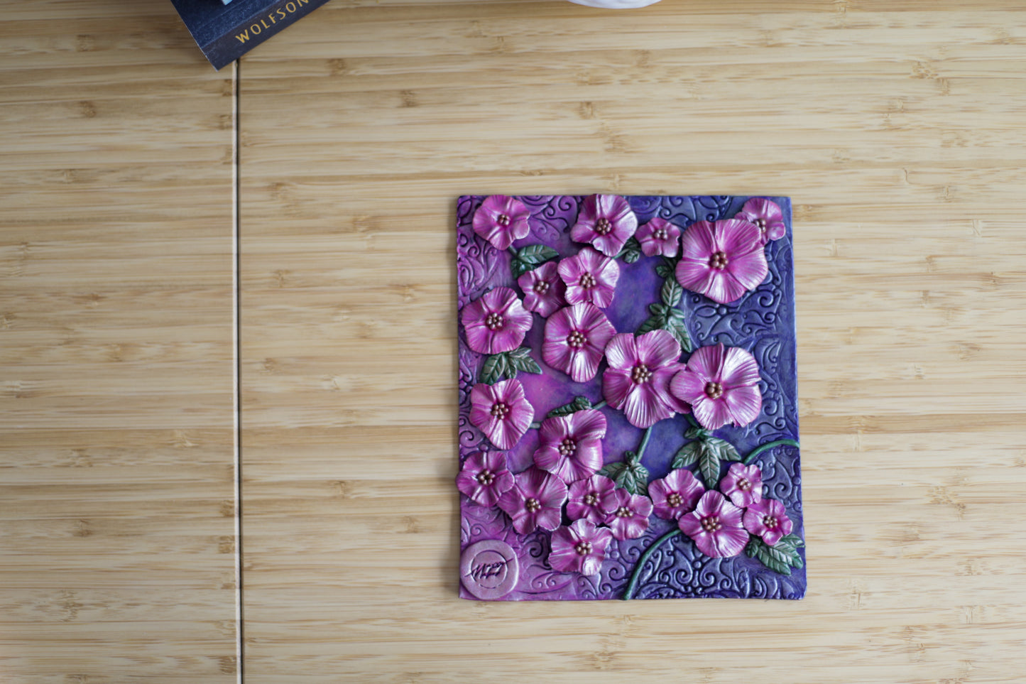 Pink Floral Polymer Clay Journal Cover A6 Bundle | Handmade Gift for Her