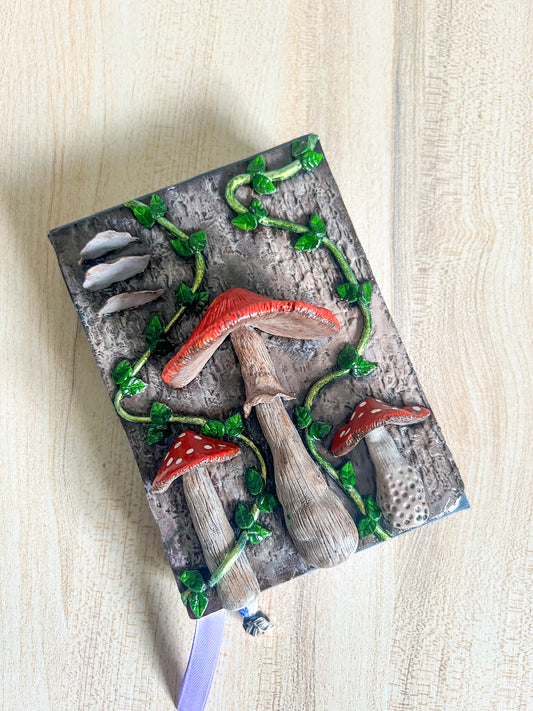 Enchanted Mushroom Forest Book Cover & Dot Grid Journal Bundle with Mystery Charm